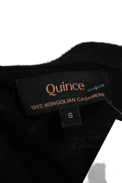 Quince Womens Pullover Sweater Cashmere Crew Neck Long Sleeve Black Size S