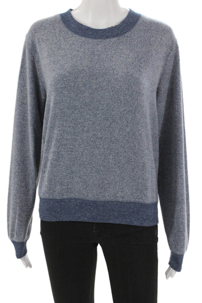 Z Supply Women Pullover Crew Neck Long Sleeve Rayon Blue Size S