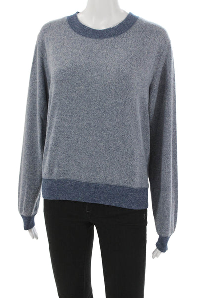 Z Supply Women Pullover Crew Neck Long Sleeve Rayon Blue Size S