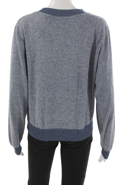 Z Supply Women Pullover Crew Neck Long Sleeve Rayon Blue Size S