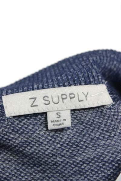 Z Supply Women Pullover Crew Neck Long Sleeve Rayon Blue Size S