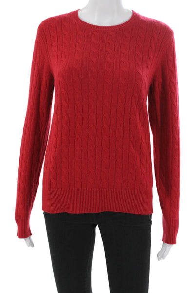 Brooks Brothers Women Pullover Cashmere Sweater Red Long Sleeve Size M