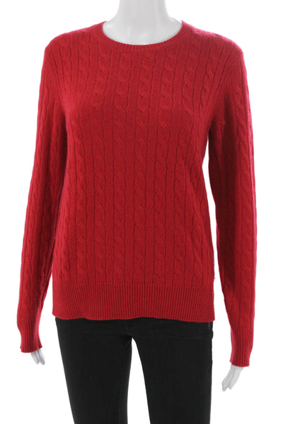 Brooks Brothers Women Pullover Cashmere Sweater Red Long Sleeve Size M