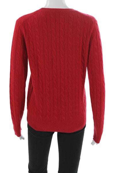 Brooks Brothers Women Pullover Cashmere Sweater Red Long Sleeve Size M