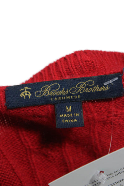Brooks Brothers Women Pullover Cashmere Sweater Red Long Sleeve Size M