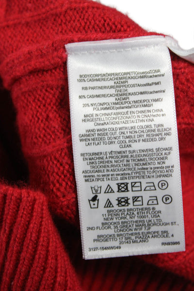Brooks Brothers Women Pullover Cashmere Sweater Red Long Sleeve Size M