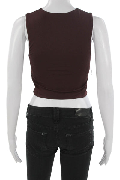 Babaton Womens Basic Sleeveless Round Neck Red Tank Size S
