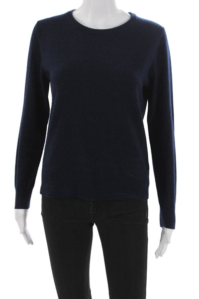 Quince Womens Cashmere Pullover Sweater Crew Neck Long Sleeve Solid Blue Size S