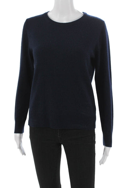 Quince Womens Cashmere Pullover Sweater Crew Neck Long Sleeve Solid Blue Size S