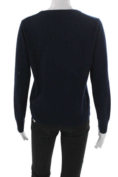 Quince Womens Cashmere Pullover Sweater Crew Neck Long Sleeve Solid Blue Size S