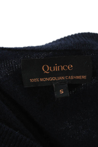Quince Womens Cashmere Pullover Sweater Crew Neck Long Sleeve Solid Blue Size S