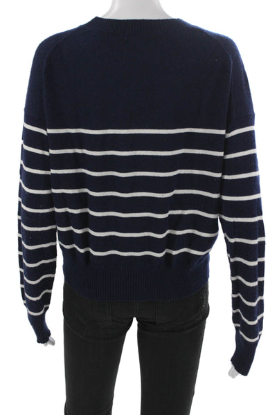 Z Supply Women Pullover Sweater Blue Striped Crew Neck Long Sleeve Size M