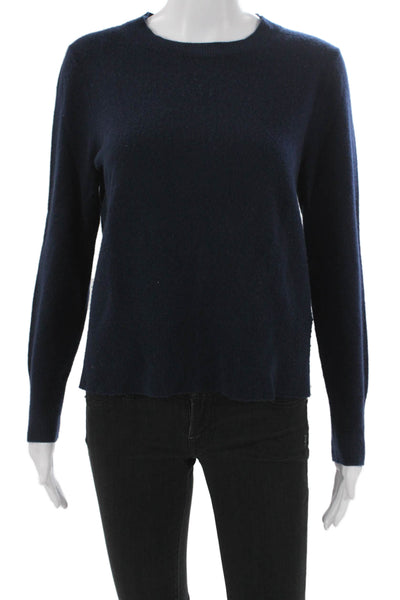 J Crew Womens Blue Cashmere Pullover Sweater Crew Neck Long Sleeve Size 36