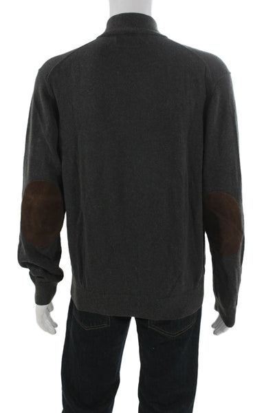 Vineyard Vines Mens Pullover Sweater Gray Pima Cotton Mock Neck Size M