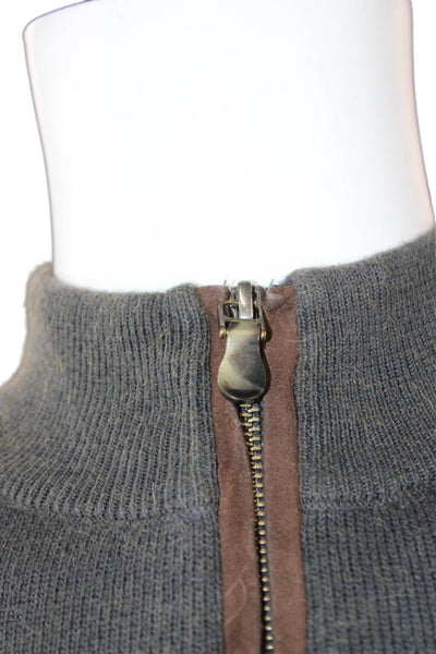 Vineyard Vines Mens Pullover Sweater Gray Pima Cotton Mock Neck Size M