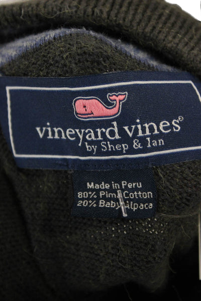 Vineyard Vines Mens Pullover Sweater Gray Pima Cotton Mock Neck Size M