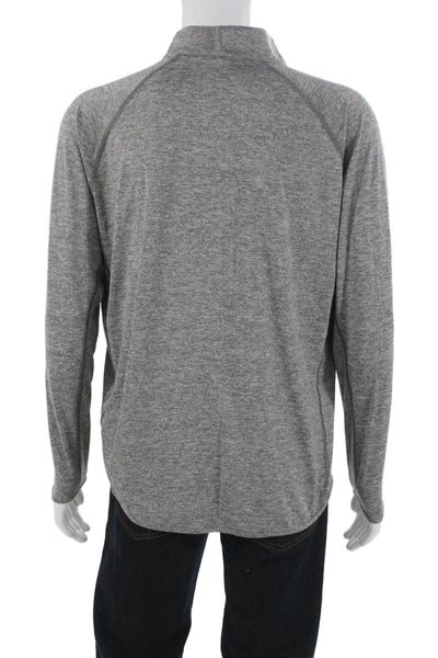 Peter Millar Mens Pullover Gray Mock Neck Zip Long Sleeve Size L