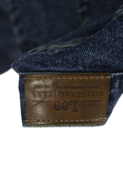 LEE Women Tapered Jeans Blue Cotton Button Closure Size 32