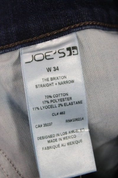 Joes Mens Straight Jeans Blue Cotton Size 34