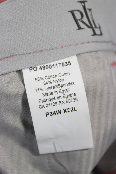 Lauren Ralph Lauren Mens Chino Pants Red Button Cotton Size 34