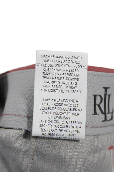 Lauren Ralph Lauren Mens Chino Pants Red Button Cotton Size 34