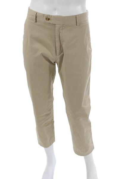 J. Mclaughlin Mens Chino Pants Beige Button 97% Cotton Size 31