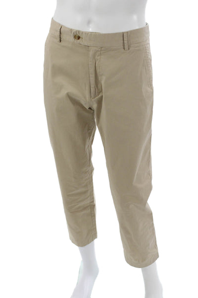 J. Mclaughlin Mens Chino Pants Beige Button 97% Cotton Size 31