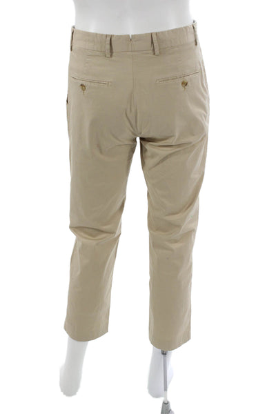 J. Mclaughlin Mens Chino Pants Beige Button 97% Cotton Size 31