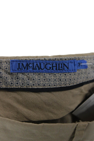 J. Mclaughlin Mens Chino Pants Beige Button 97% Cotton Size 31