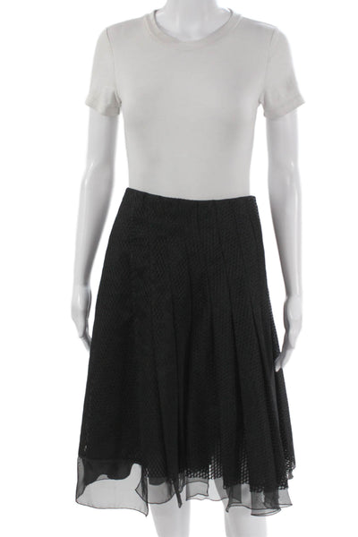 Dorothee Schumacher Women A-Line Skirt Black Polyester Zip Knee Length Size 1