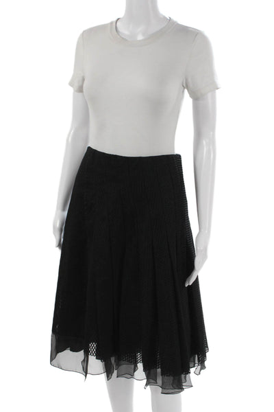 Dorothee Schumacher Women A-Line Skirt Black Polyester Zip Knee Length Size 1
