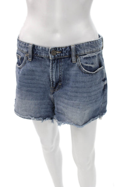 Hidden Womens Cut-Off Blue Cotton Shorts Size M