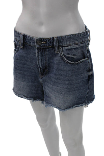 Hidden Womens Cut-Off Blue Cotton Shorts Size M
