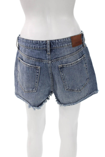 Hidden Womens Cut-Off Blue Cotton Shorts Size M