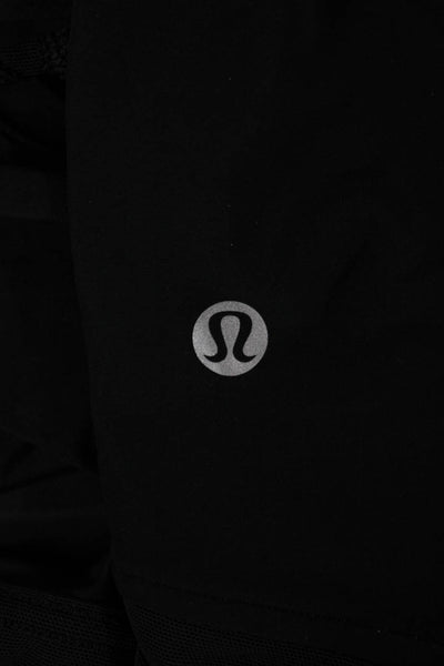 Lululemon Women Cropped Black Long Sleeve Drawstring Top Polyester Size 8