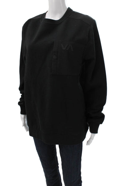 RVCA Unisex Pullover Sweatshirt Black Crew Neck Cotton Size M