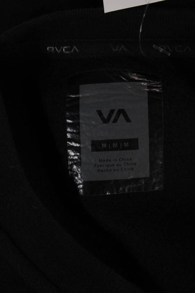 RVCA Unisex Pullover Sweatshirt Black Crew Neck Cotton Size M