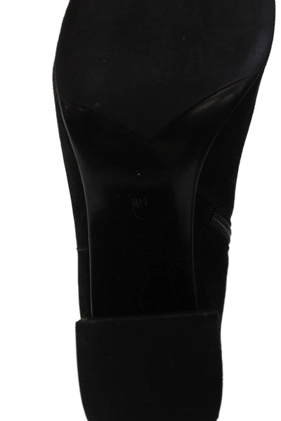 Footnotes Womens Side Zip Block Heel Suede Ankle Boots Black Size 8M