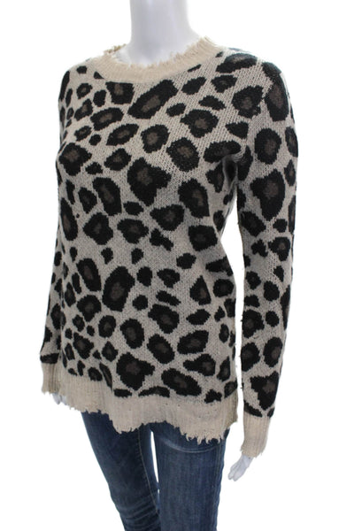 Aqua Cashmere Women Beige Cashmere Pullover Sweater Size XS