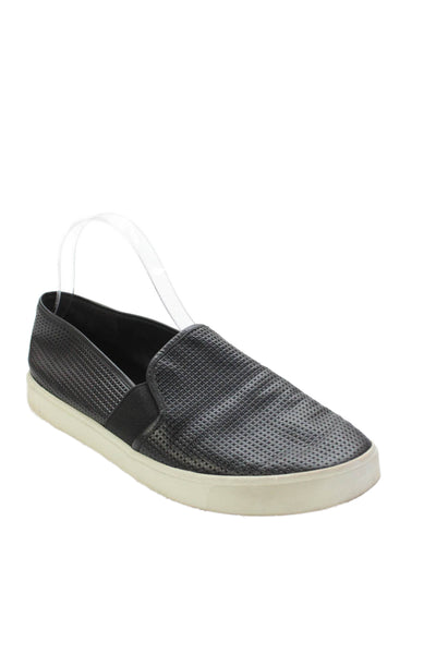 Vince Womens Leather Geometric Print Slip On Loafers Black Size 11
