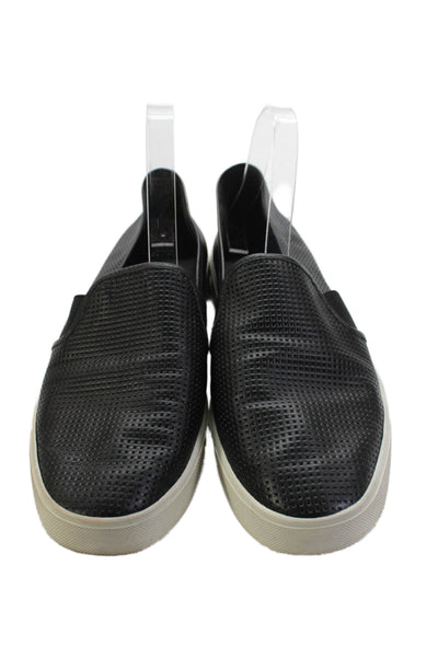Vince Womens Leather Geometric Print Slip On Loafers Black Size 11