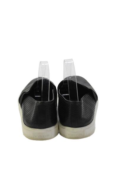 Vince Womens Leather Geometric Print Slip On Loafers Black Size 11