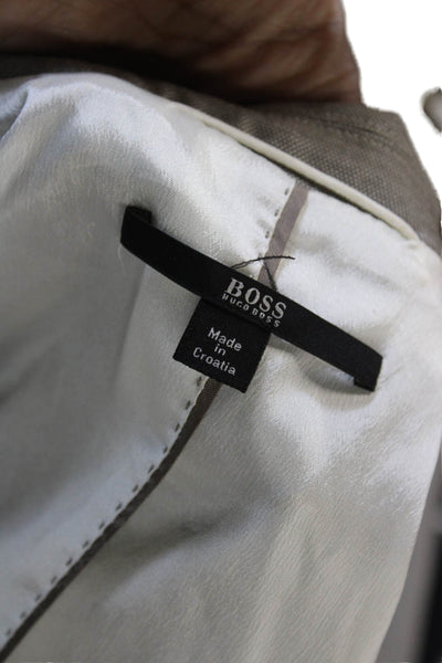 Boss Hugo Boss Women Wool Gray Button Blazer Long Sleeve Size 2