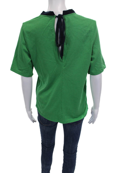 Marni Womens Basic Green Cotton V Neck Short Sleeve Tie T Shirt Size 42
