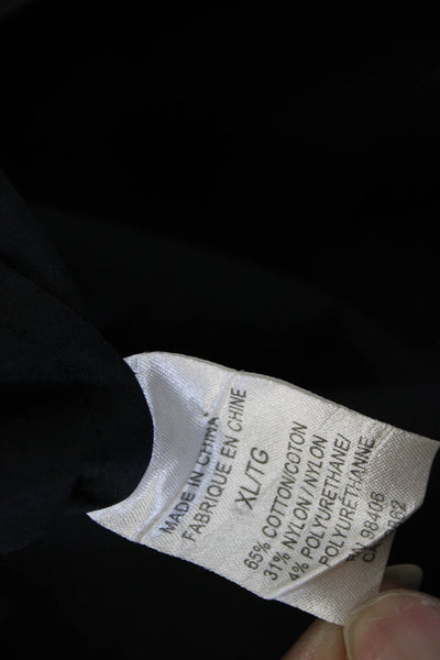 Theory Mens Blouse Button-Up Black Cotton Collared Long Sleeve Size XL