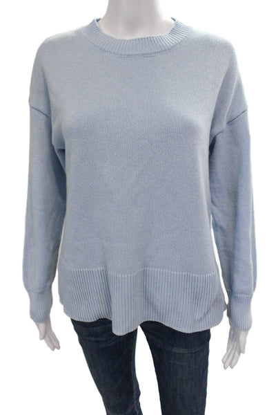 Zara Women Blue Cotton Pullover Sweater Crew Neck Long Sleeve Size XS