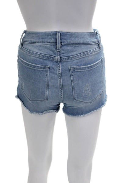 Frame Denim Womens Cut-Off Denim Shorts Blue Button Size 23