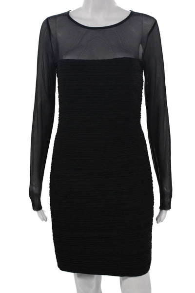 Bailey 44 Women Bodycon Black Rayon Knee Length Long Sleeve Dress Size M