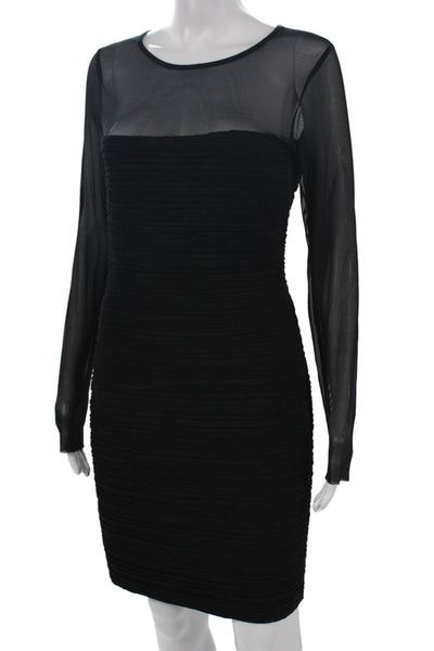 Bailey 44 Women Bodycon Black Rayon Knee Length Long Sleeve Dress Size M