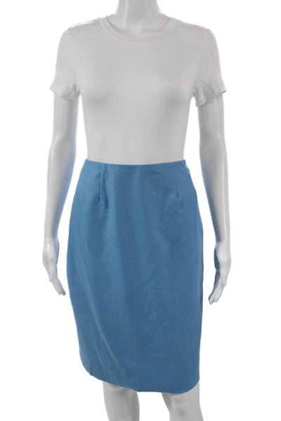 Bill Blass Womens Straight Pencil Skirt Knee Length Blue Polyester Size 8